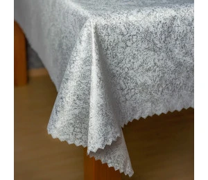 Vánoční teflonový ubrus 50x50cm Z-2186 stříbrné ornamenty