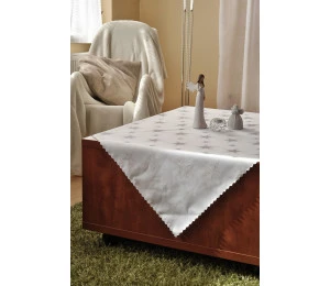 Vánoční teflonový ubrus 140x180cm bílý Z-621 stříbrná hvězda