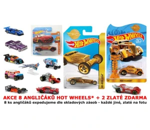 Hot Wheels AKCE angličáky 8+2 zlaté ZDARMA