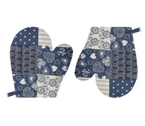 Dětské chňapky Patchwork modrý - sada 2 ks