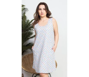 Dámská noční košile na ramínka Julie, šedá 4XL