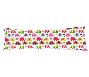 Povlak na dlouhý polštář 50x150cm - Barevní sloni