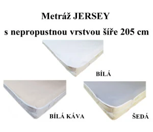 Metráž jersey s nepropustnou vrstvou šíře 205 cm