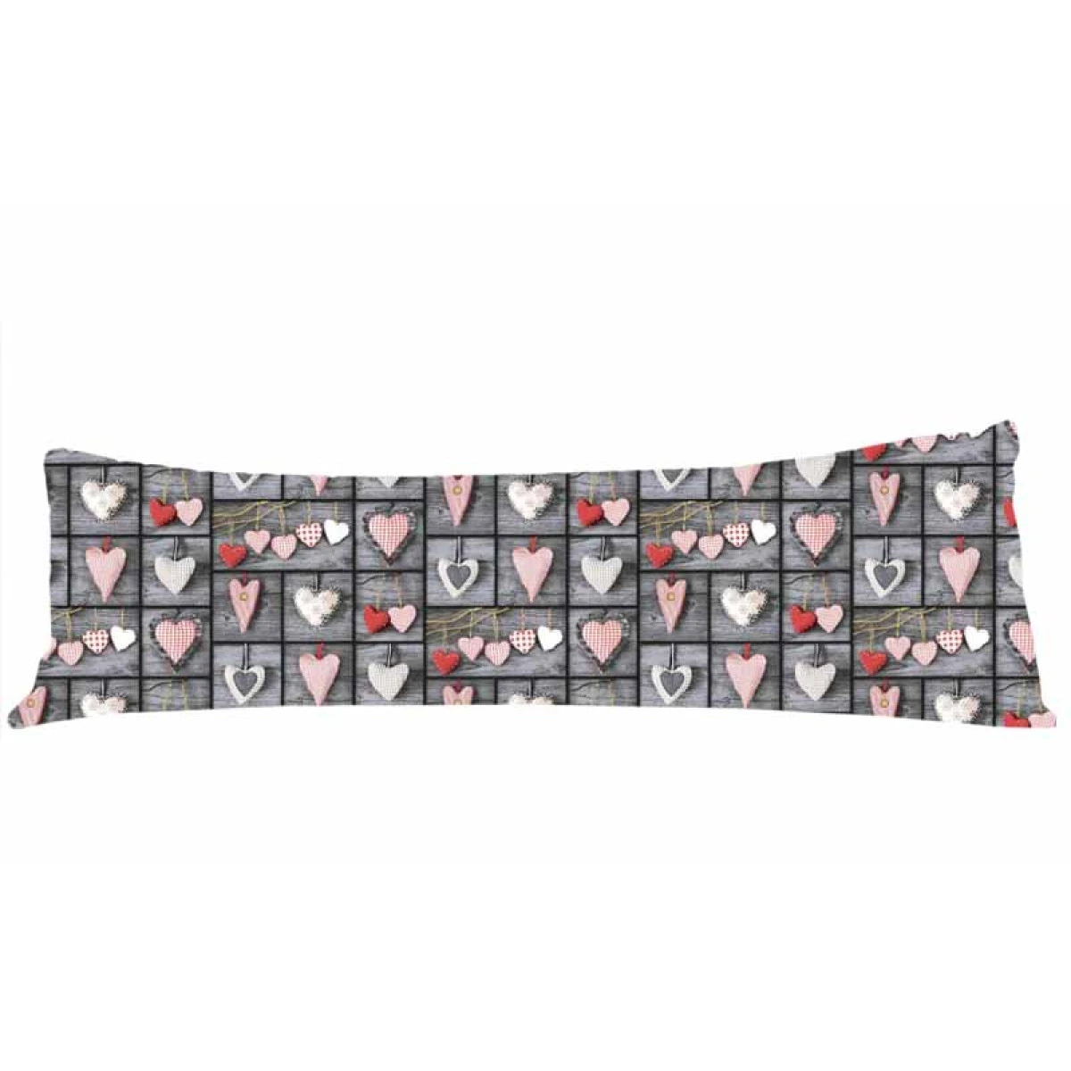 Povlak na dlouhý polštář 45x120cm - Retro styl srdce