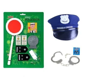 VELKÁ SADA Malý policista - čepice + pouta + sada policista