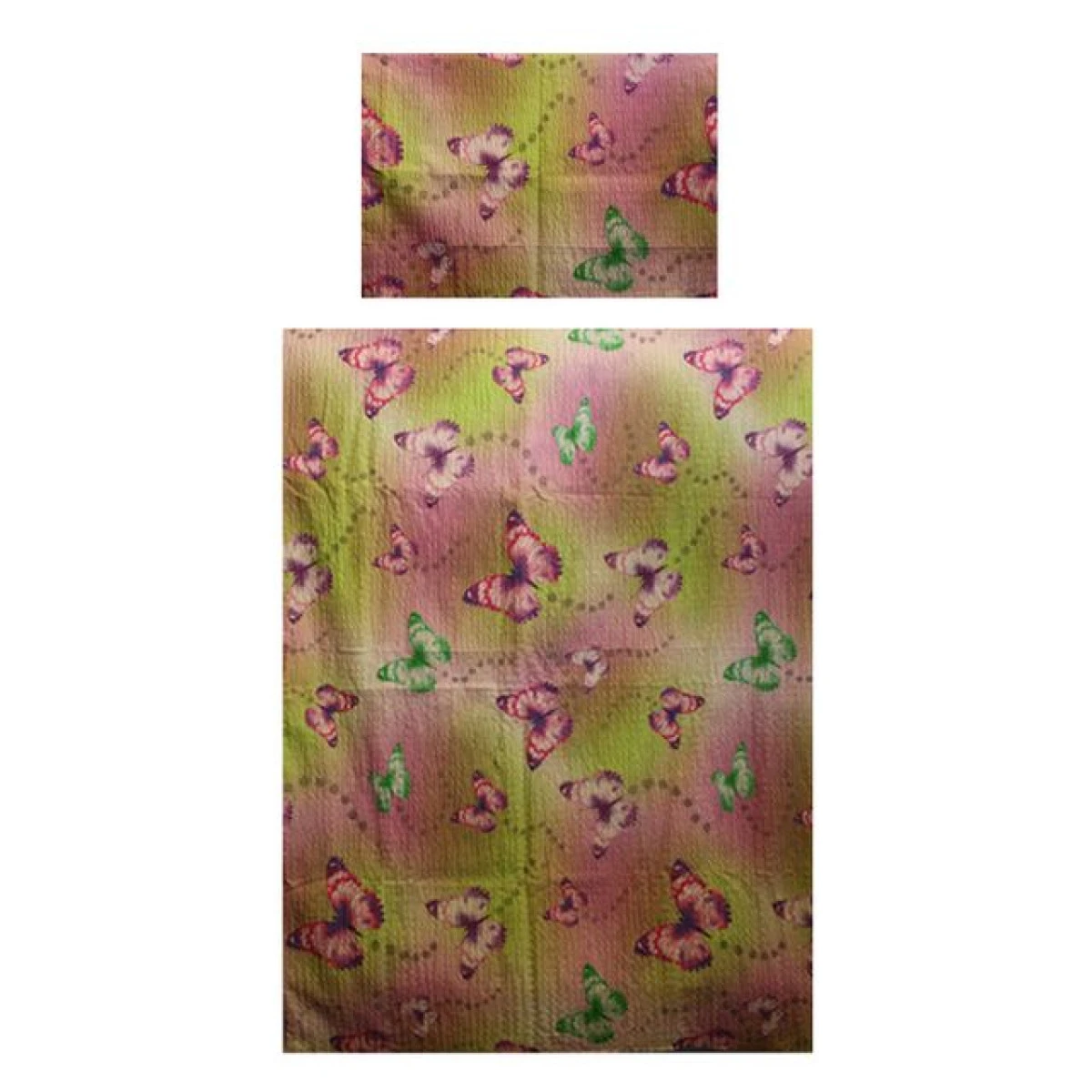 Krepové povlečení Motýlci - postýlka 90x130,40x60