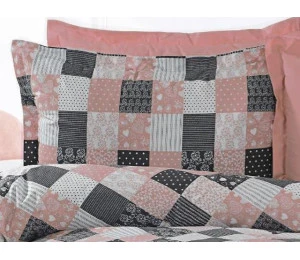 Povlak na polštář Patchwork růžový (pudrová) kombinace