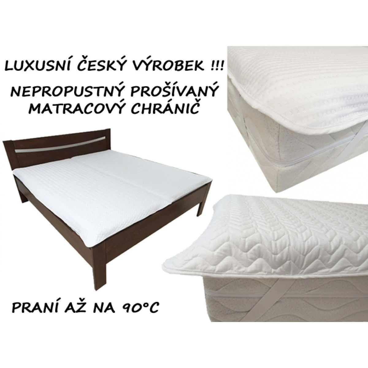 Nepropustný prošívaný chránič matrace DELUXE - 100x200cm