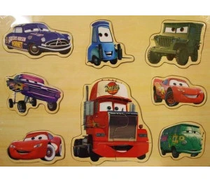 Dřevěné vkládací puzzle Cars Transportér Mack