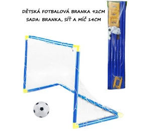 Dětská modrá skládací fotbalová branka 92x56x63cm sada s míčem