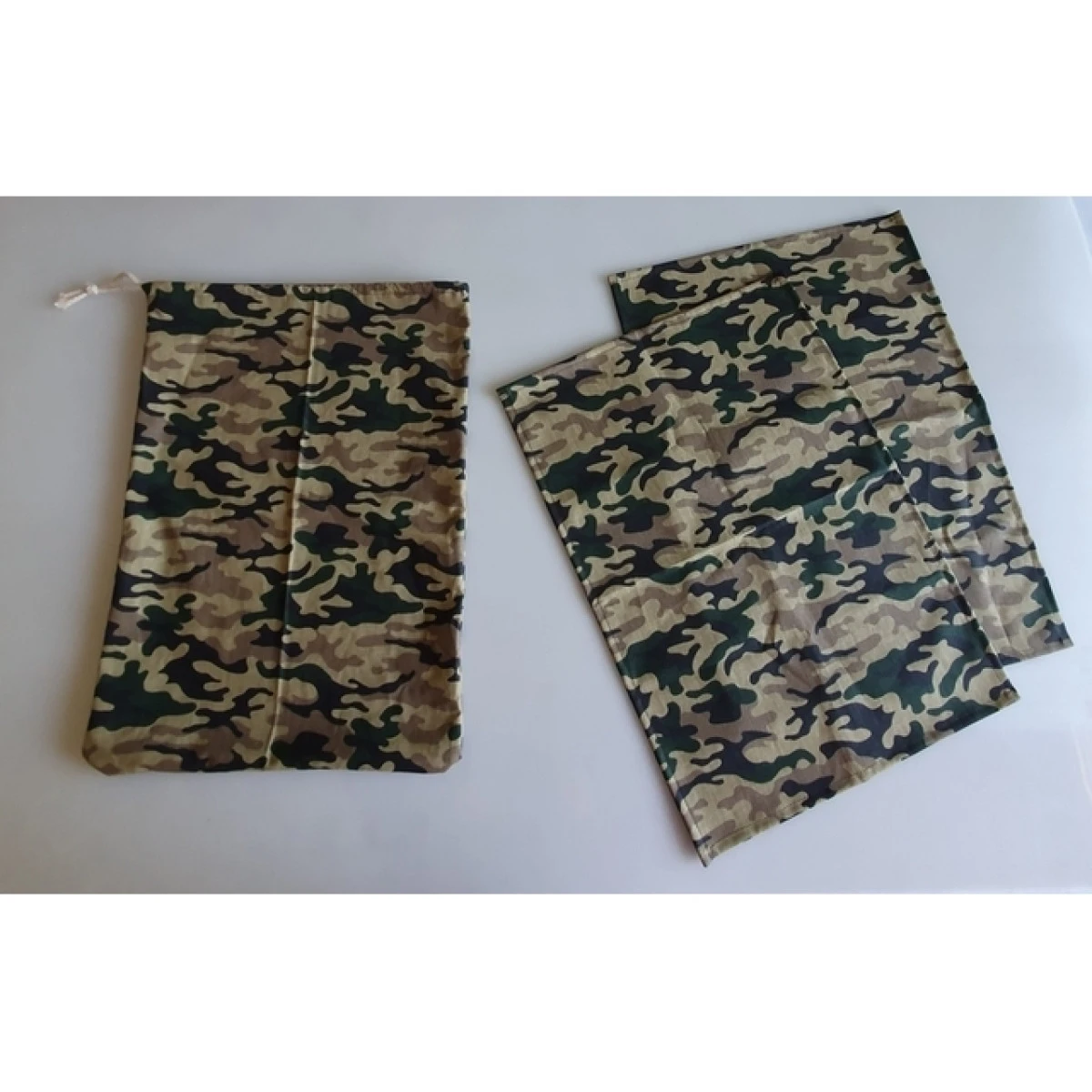 Sada 2x ubrousek na svačinu a pytlík na přezůvky - Maskáč khaki