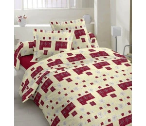 Bavlněné povlečení Tetris vínový 70x90, 140x200