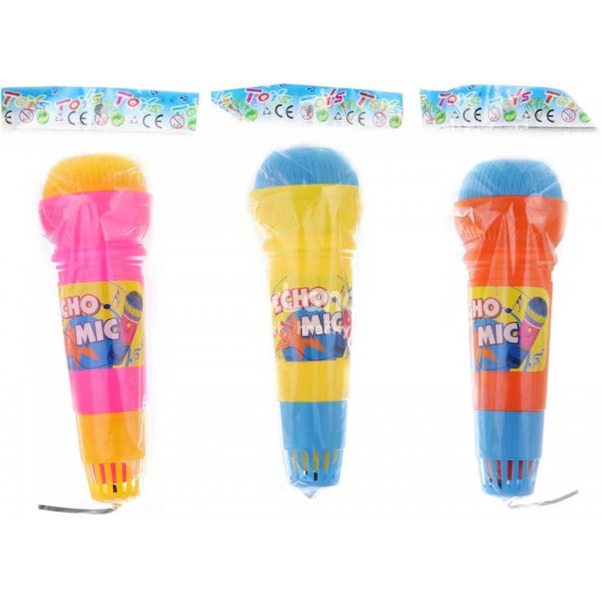 Mikrofon dětský barevný 24cm 4 barvy v sáčku plast