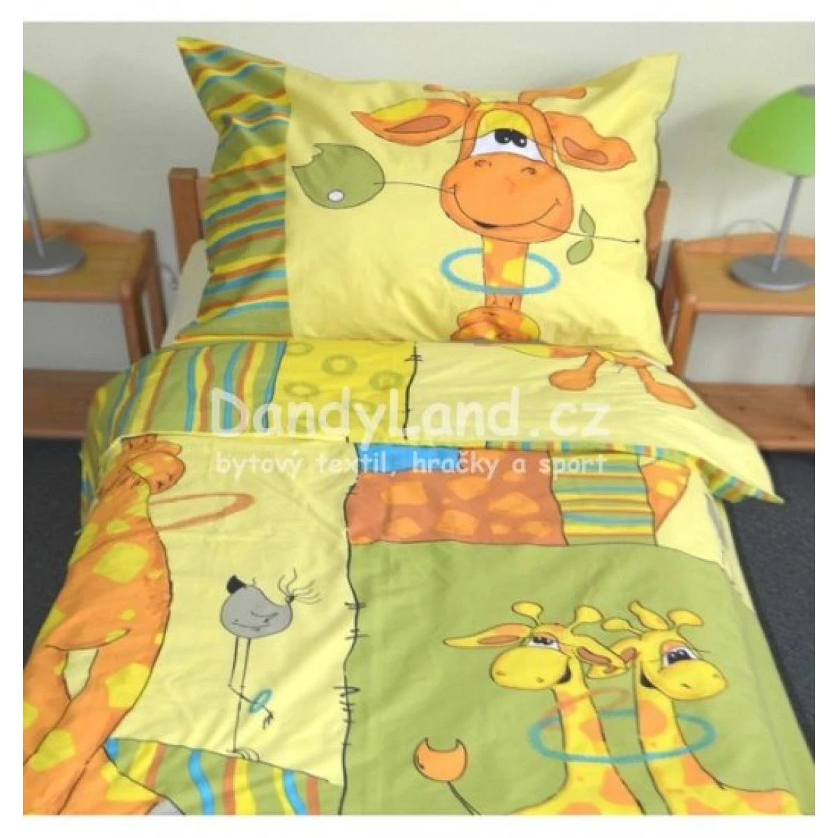 Bavlněné povlečení Veselá žirafa 140x200, 70x90 DELUXE