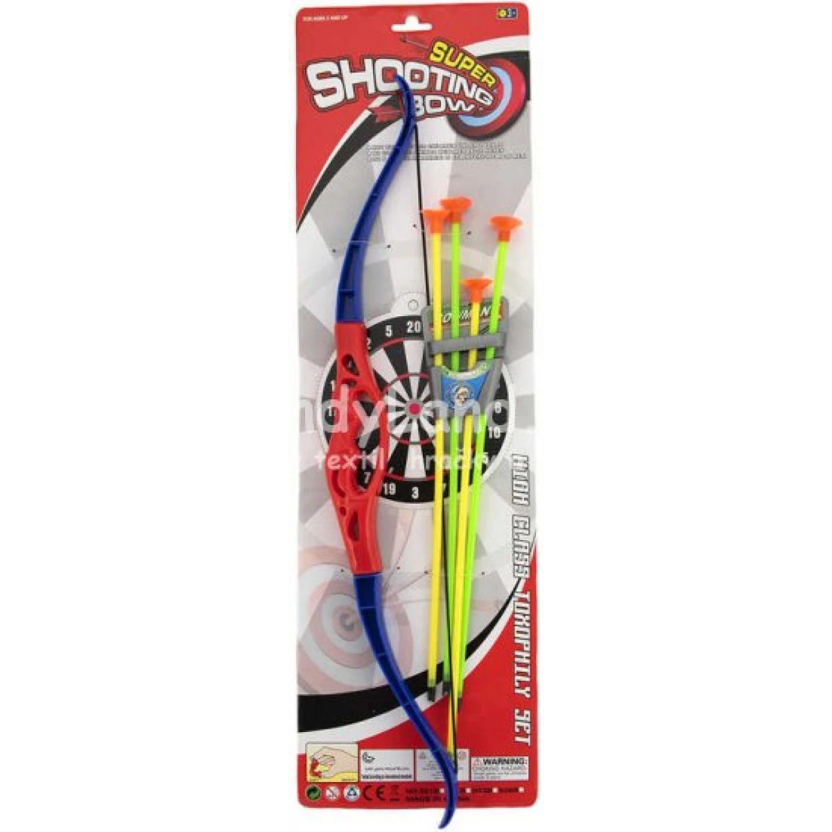 Luk 57cm + 4 soft šípy sada přísavkami a terčem plast na kartě