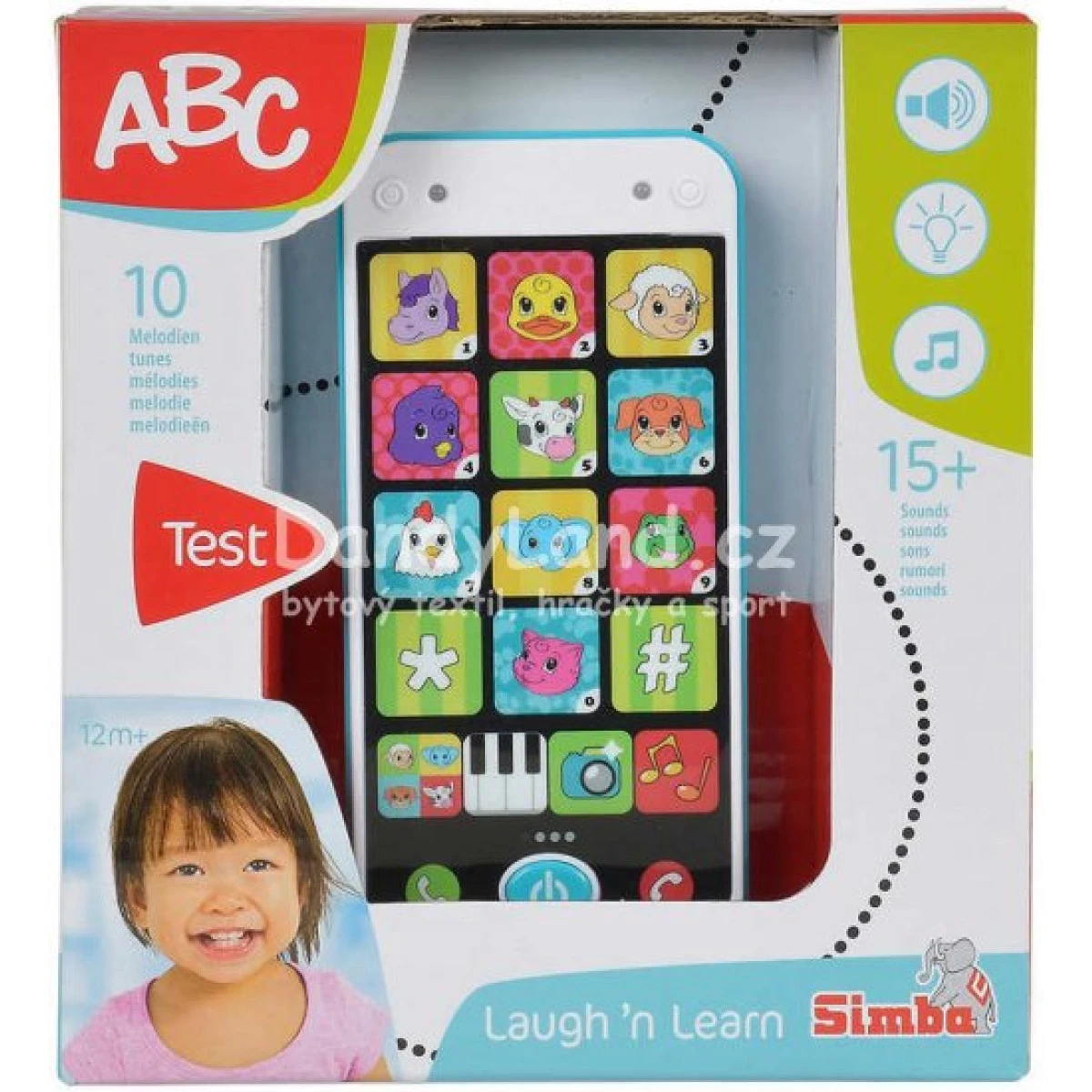 SIMBA Telefon baby chytrý můj první smartphone na baterie Světlo