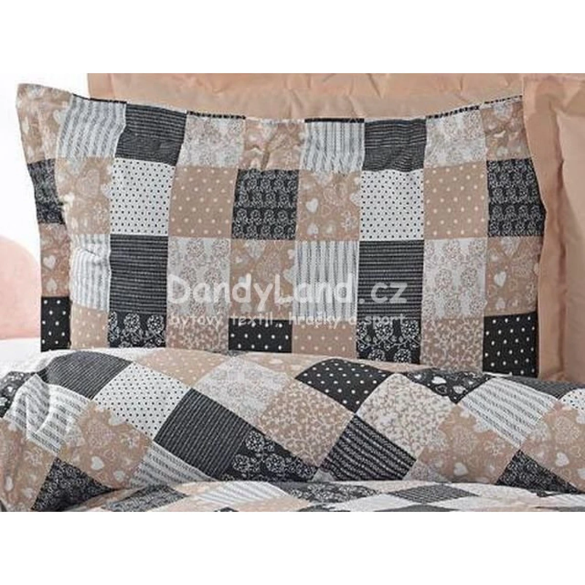 Bavlněné povlečení Patchwork béžový kombinace