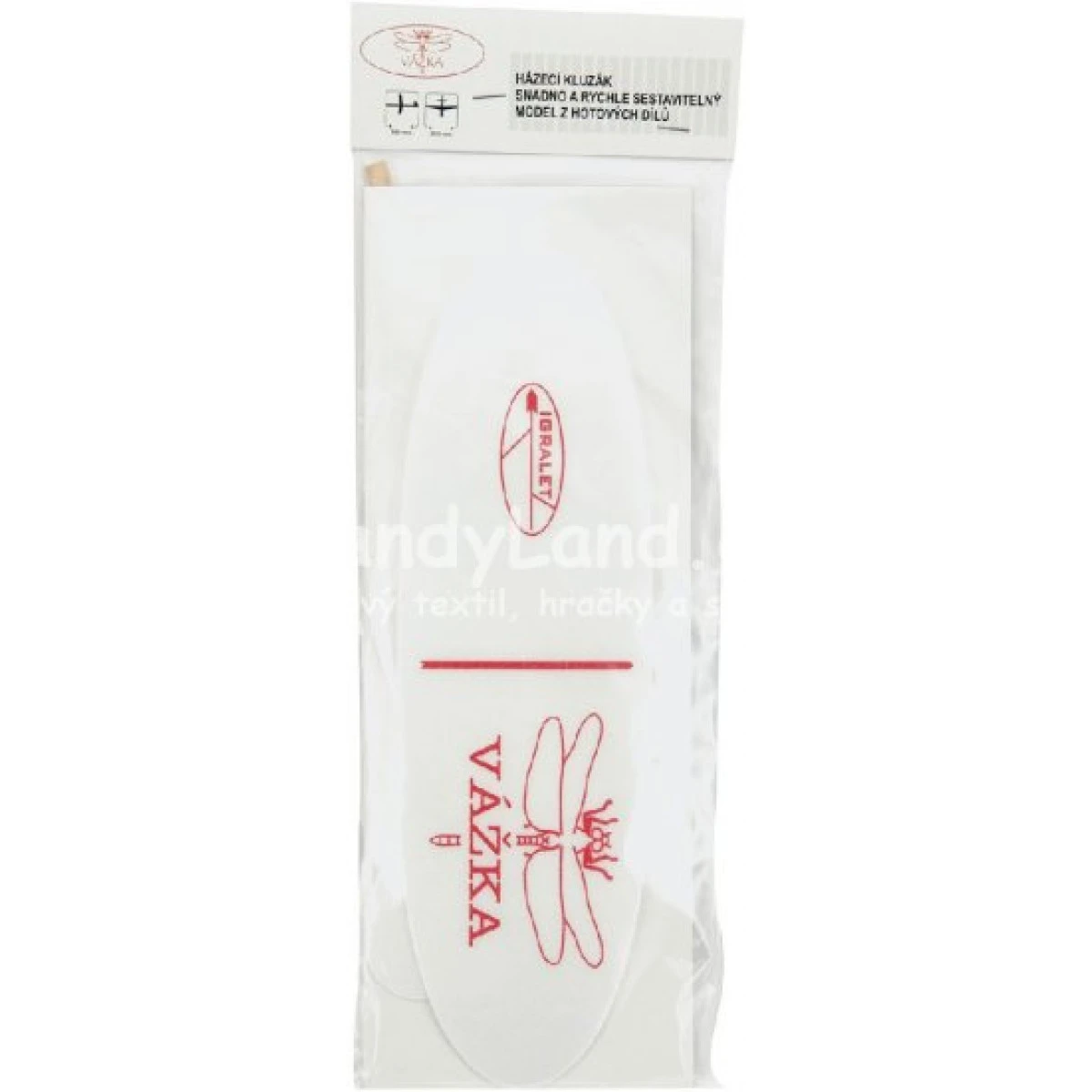 Letadlo Vážka házecí kluzák soft model polystyren/dřevo 39x31cm 