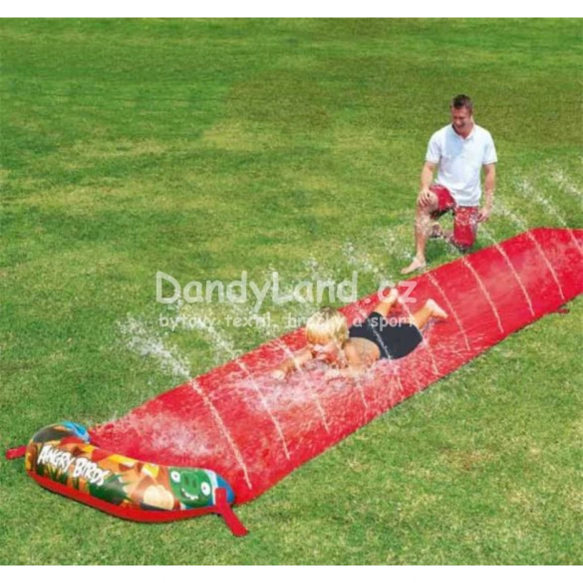 BESTWAY Skluzavka vodní dětská Angry Birds 488cm červená s trysk