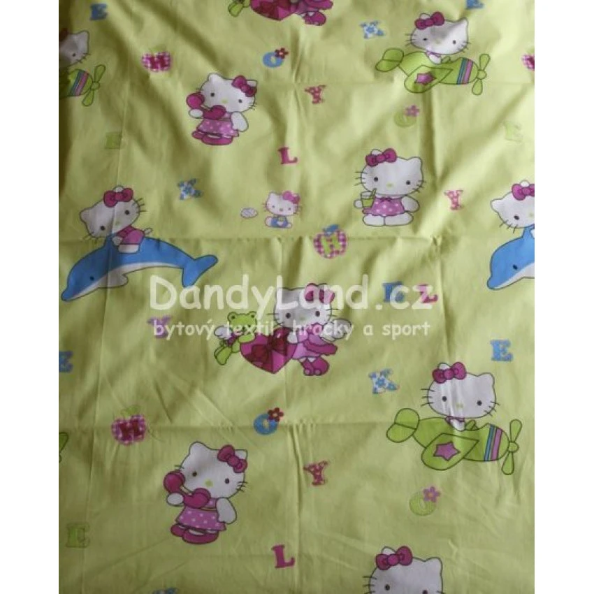 Bavlněné povlečení Hello Kitty žlutá 40x60, 90x120
