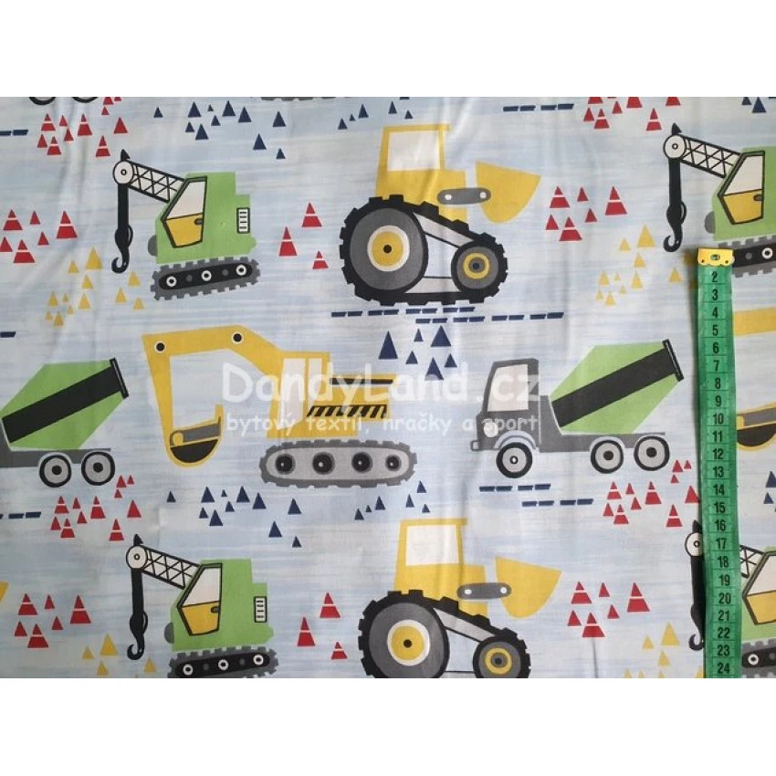Povlak na dětský polštář Stavební stroje 40x40cm