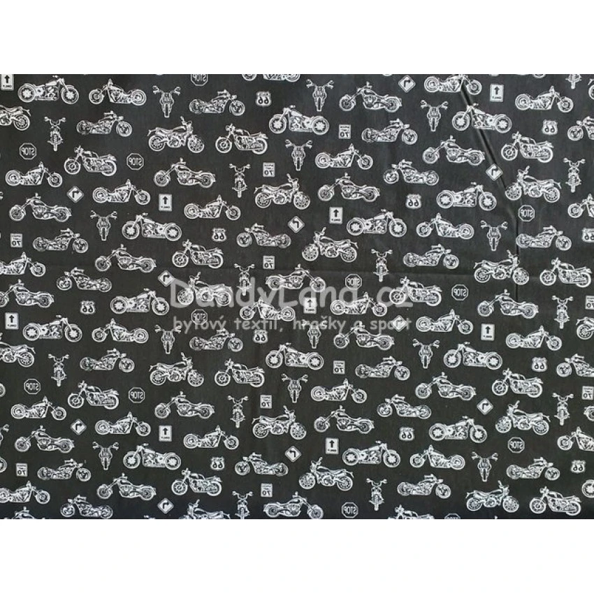 Povlak na dětský polštář Motorky na černé 40x40cm