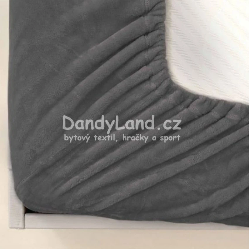 Mikroflanelové prostěradlo 120x200cm 260g/m2 - tmavě šedá