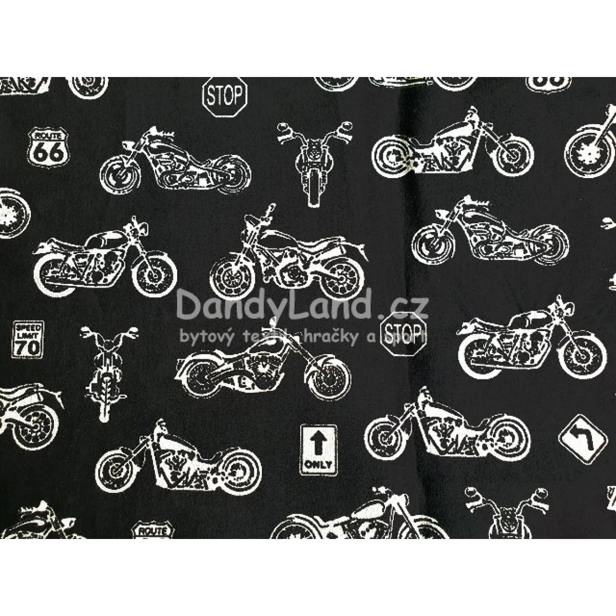 Bavlněný šátek - Motorky na černé