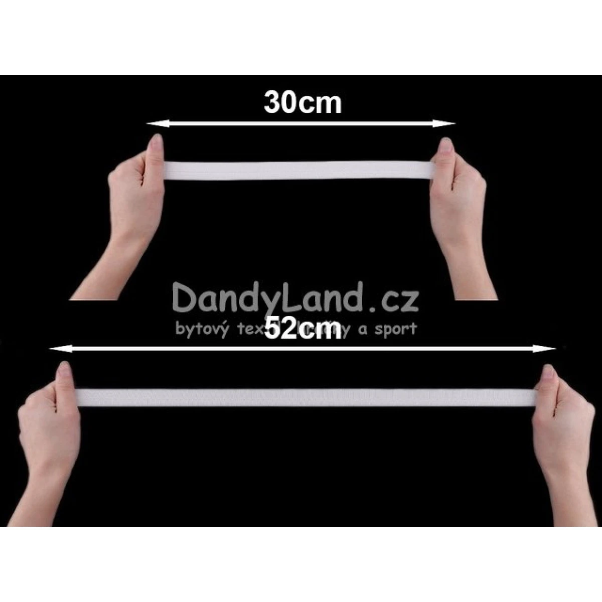 Pruženka hladká šíře 20 mm - bílá