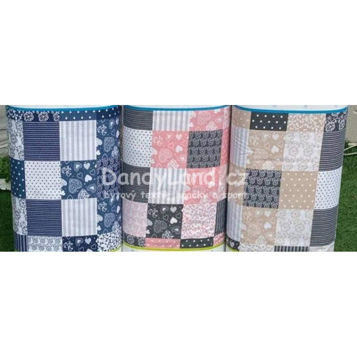 Povlak na dlouhý polštář 45x120cm - Patchwork v kombinaci s UNI