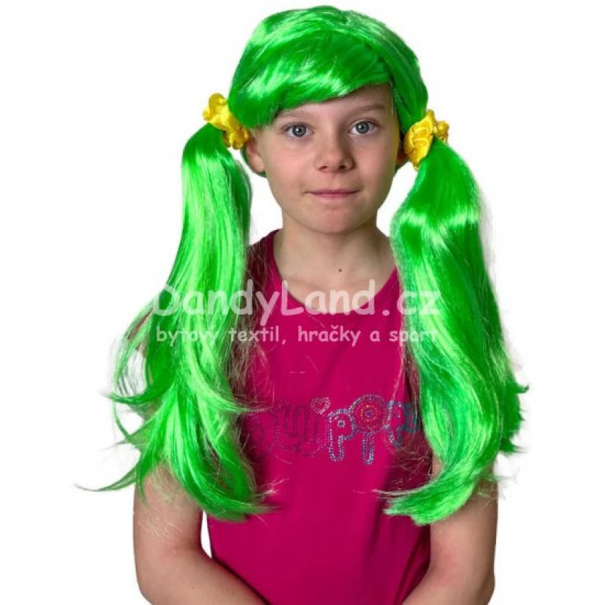 KARNEVAL paruka dětská Lollipopz Amy zelená umělé vlasy