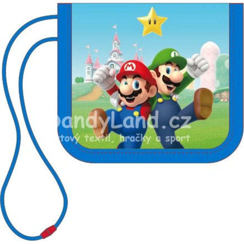 Peněženka dětská Super Mario 12x14cm na suchý zip překlápěcí