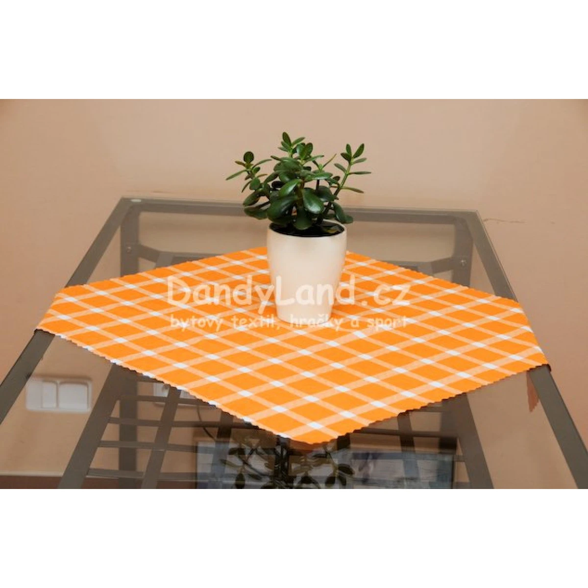 Teflonový ubrus - kostka oranžová 50x100