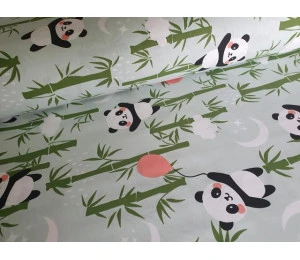 Bavlněná látka metráž šíře 240 cm - Panda s balónkem