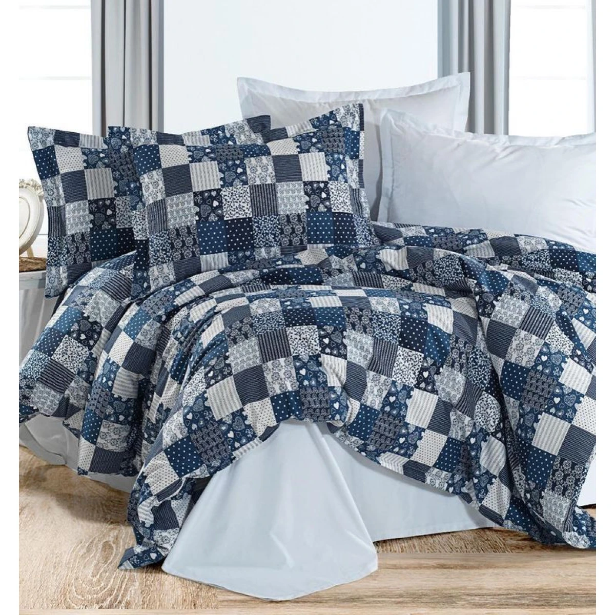 Bavlněná látka metráž šíře 240 cm - Patchwork tmavě modrý