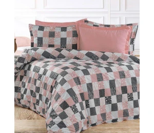 Bavlněná látka metráž šíře 240 cm - Patchwork růžový (pudrová)