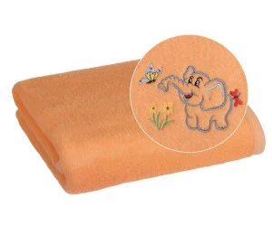 Dětská deka s výšivkou 75x100 oranžová slůně