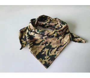Bavlněný šátek - Maskáčový vzor na khaki podkladu