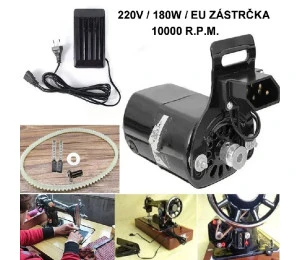 Sada motor, pedál, držák a kabel pro šicí stroje 220V 180W 0.9A